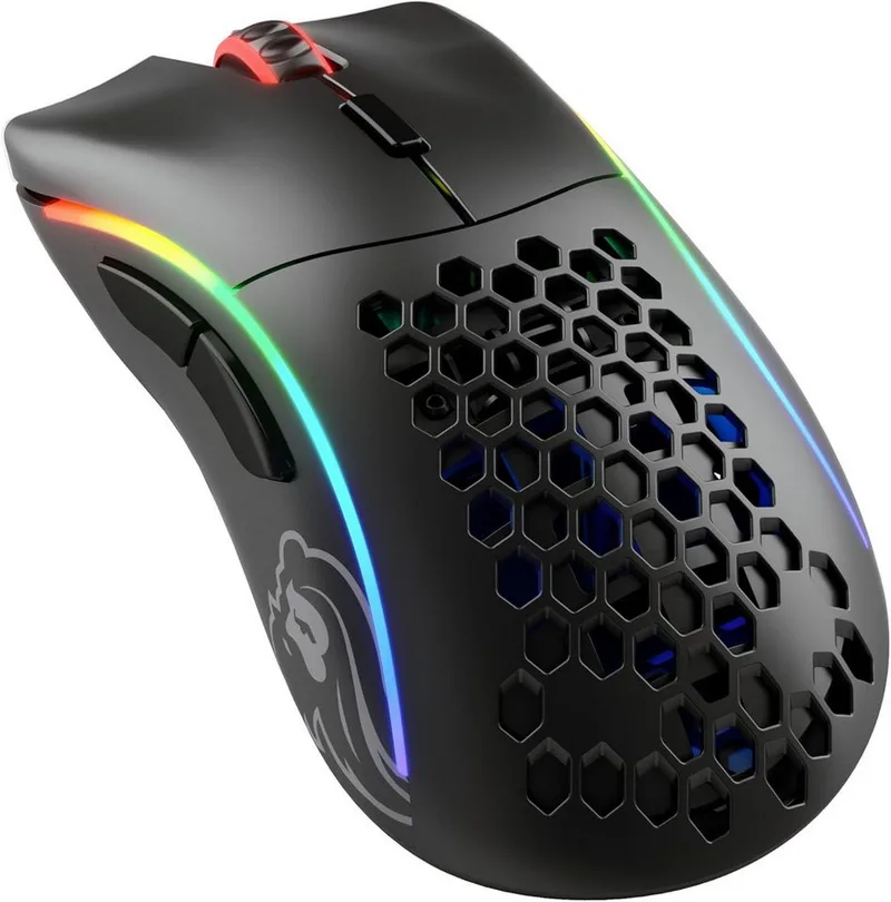 Glorious Gaming Model D Wireless Gaming Maus Ultraleicht 69g Gaming-Maus (USB oder kabellos (2.40GHz), gelochte Oberfläche (Wabenstruktur) by Glorious, Black – cover