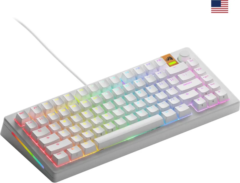 GMMK 3 HE Magnetisch Toetsenbord - Bedraad - Gaming - 75% - US Qwerty de Glorious, Blanc, US – jaquette