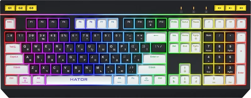 Icefall toetsenbord Gamen USB QWERTY Amerikaans Engels de HATOR, Noir, US – jaquette