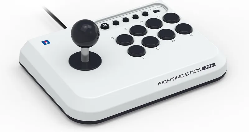 Fighting Stick Mini voor PlayStation®5, PlayStation®4 en PC - Officieel gelicentieerd door Sony van Hori, Wit, Zwart – cover