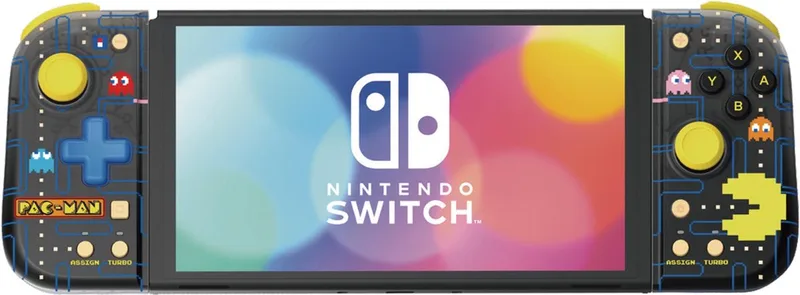 Split Pad Compact (PAC-MAN) Zwart Geel Gamepad - Nintendo Switch - Nintendo Switch OLED van Hori, Zwart, Geel – cover