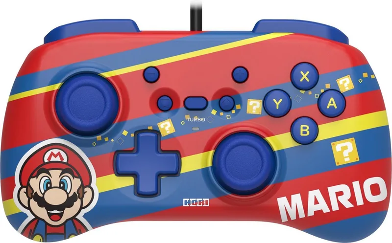 Wired Mini Controller - Super Mario Series - Mario - Nintendo Switch de Hori, Bleu – jaquette