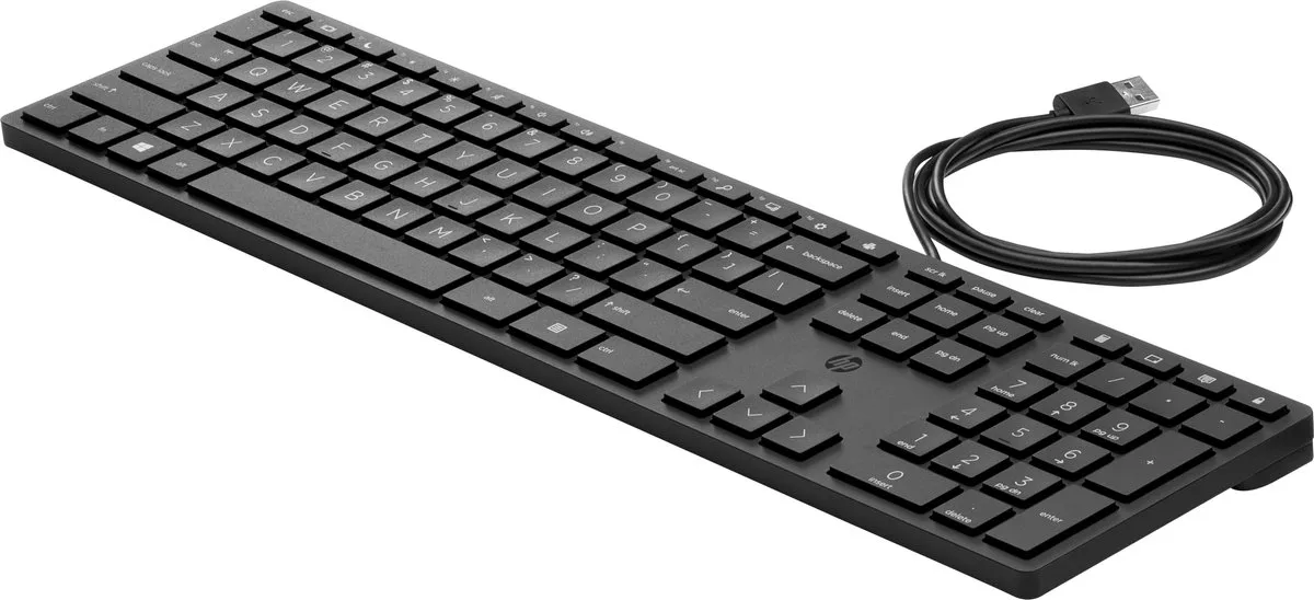 Desktop 320K toetsenbord met kabel de HP, Noir – jaquette