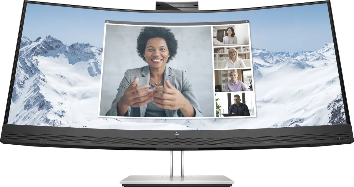E34m G4 – 34 inch Ultrawide Curved Monitor – WQHD – USB-C – 75Hz van HP, Zwart, Zilver – cover