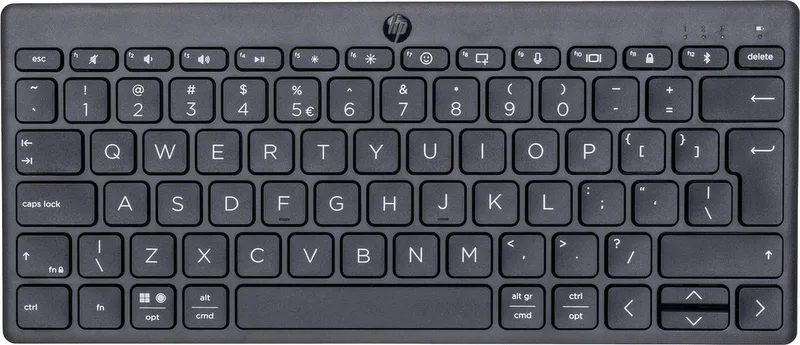 HP 350 Compact - Draadloos Toetsenbord - Bluetooth - ISO - Zwart van HP, Zwart, US – cover