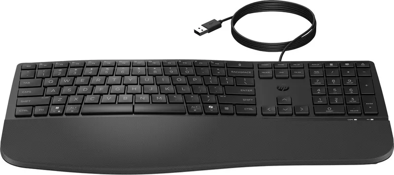 HP 485 Comfort - Toetsenbord - meerdere apparaten, 23 programmeerbare toetsen, 3-zone indeling - full size - USB - zwart by HP, Black, US – cover