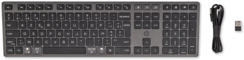 HP 720 Multi-Device Rechargeable Wireless Keyboard- ISO Enter- Zwart by HP, Black, AZERTY – cover