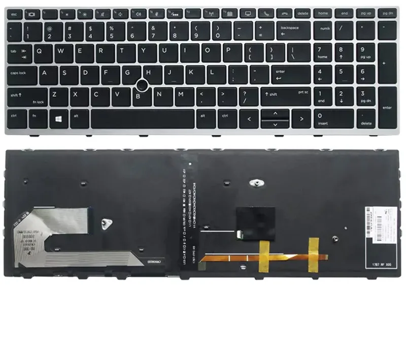 Notebook keyboard for HP EliteBook 755 850 G5 G6 with pointstick backlit Assemble de HP – jaquette