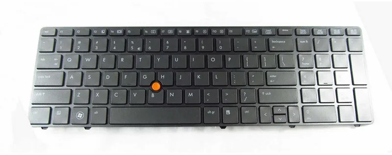 Notebook keyboard for HP EliteBook 8560W 8570W with pointstick black frame de HP – jaquette