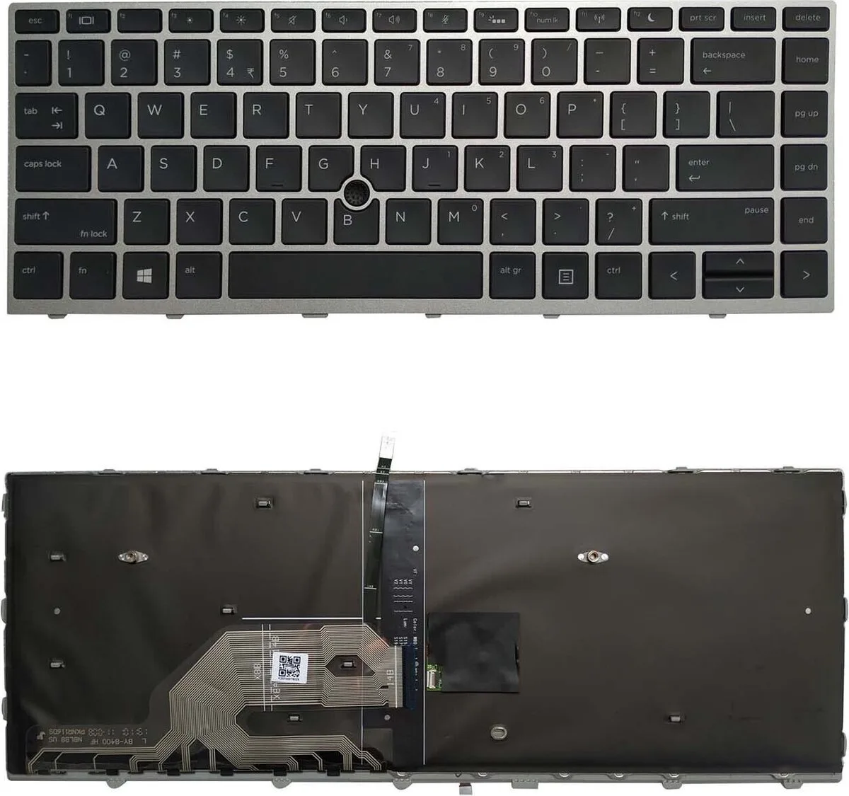 Notebook keyboard for HP ProBook 430 440 G5 640 G5 with pointstick backlit silver de HP – jaquette