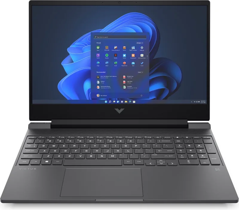 Victus Gaming Laptop 15-fa0010nd, Windows 11 Home, 15.6", Intel® Core™ i5, 16GB RAM, 512GB SSD, NVIDIA® GeForce RTX™ 3050, FHD, Mica zilver by HP, Black – cover