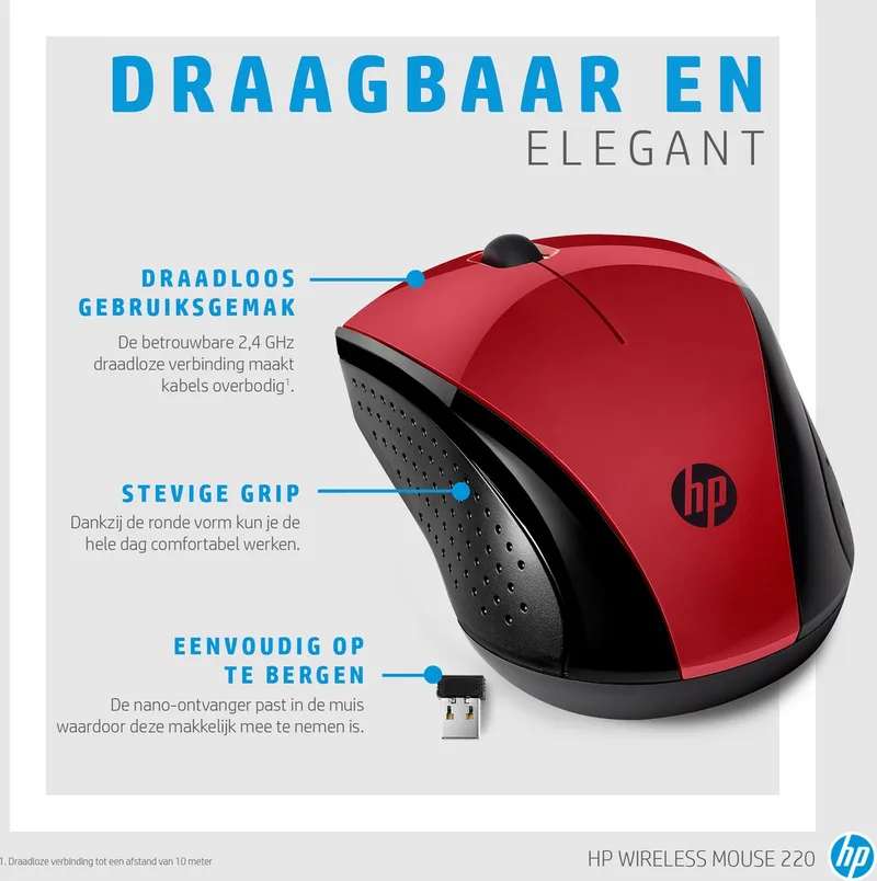 Wireless Mouse HP 220 by HP, Red – cover