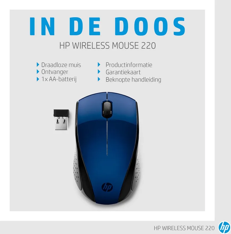 Wireless Mouse HP 7KX11AA#ABB Light van HP, Blauw – cover