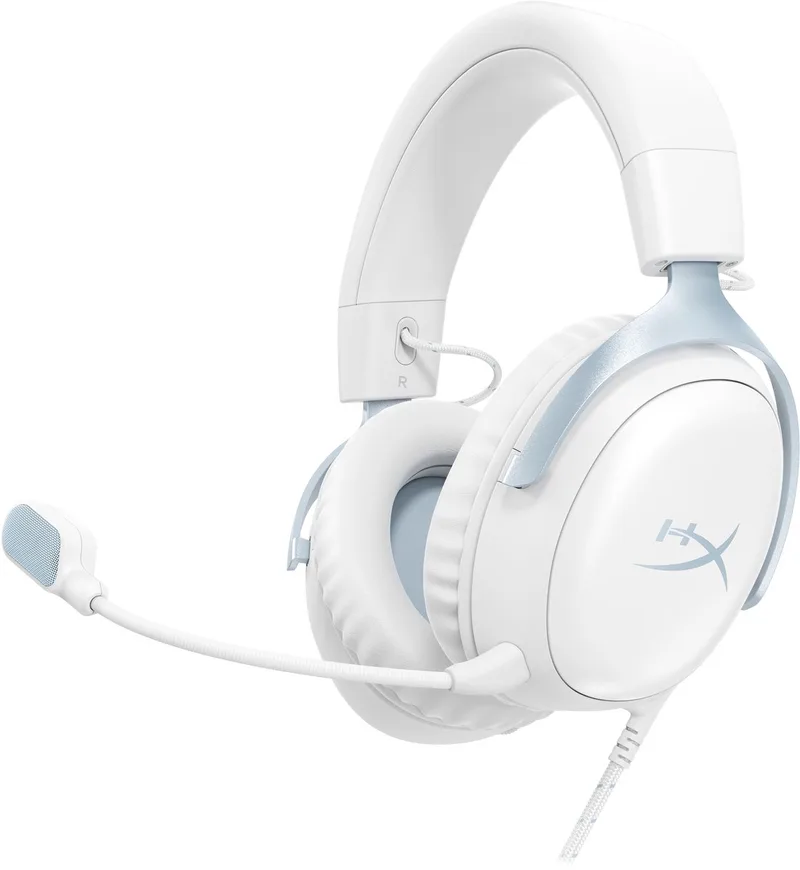 Cloud III - Game Headset - Bedraad Over-Ear - 53mm Drivers - USB-C En 3.5 mm - Wit/Blauw van HyperX, Wit – cover