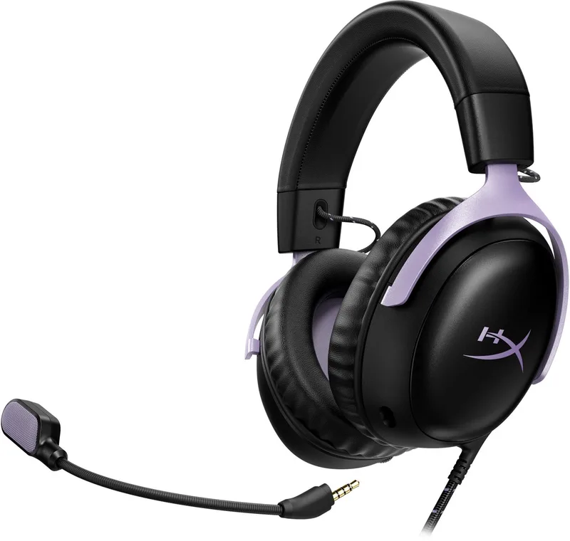 Cloud III - Game Headset - Bedraad Over-Ear - 53mm Drivers - USB-C En 3.5 mm - Zwart/Lavendel by HyperX, Black – cover