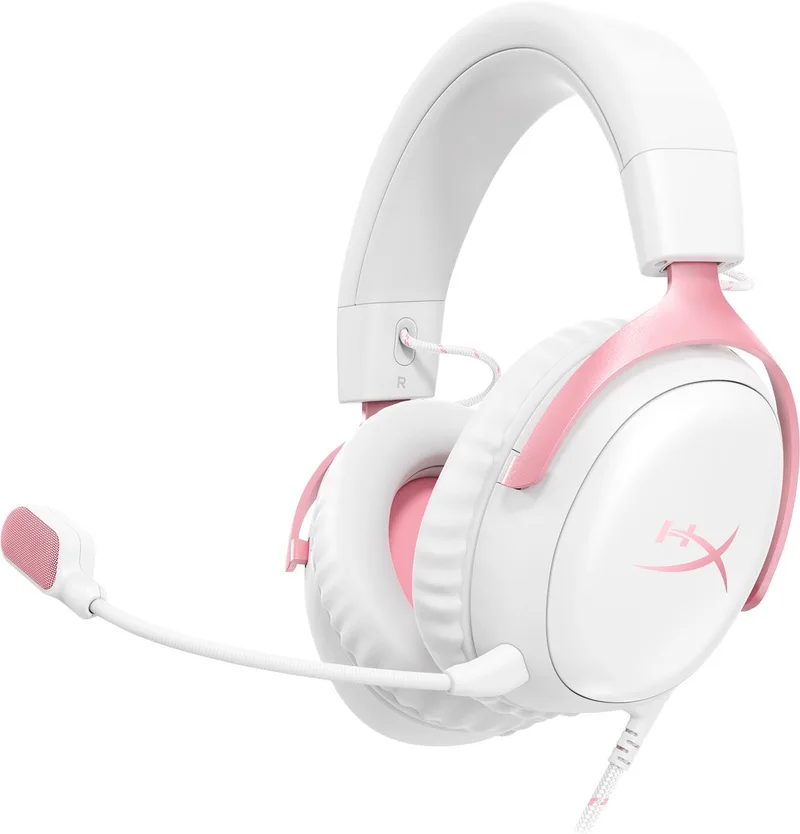 Cloud III Gaming Headset - PC, PS5, Xbox Series X | S - Nintendo, Steamdeck - (White/Pink) by HyperX, Wit – Roze – cover