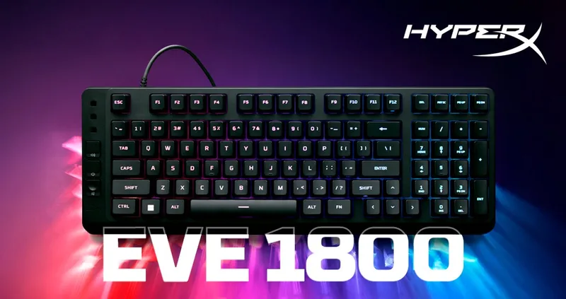 Eve 1800 - Gamingtoetsenbord - AZERTY-RGB- Membraam keys-Zwart van HyperX, Zwart – cover