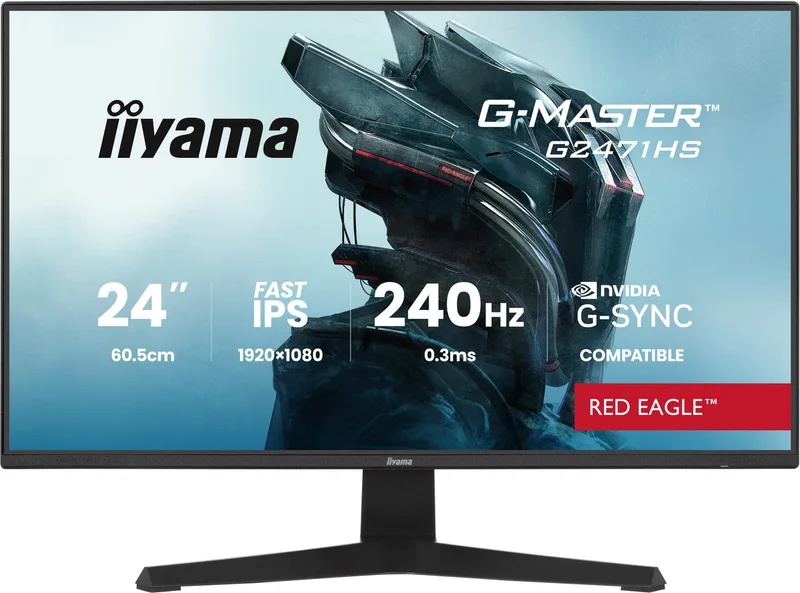 G-Master G2471HS-B1 Red Eagle - 24 inch - Full HD - IPS - 240 Hz - G-Sync compatible van iiyama, Zwart – cover