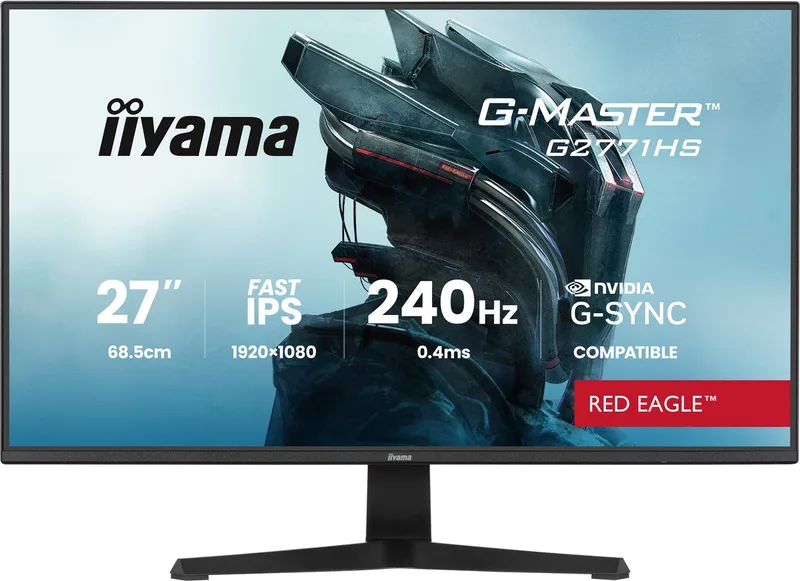 G-Master G2771HS-B1 Red Eagle - 27 inch - Full HD - IPS - 240 Hz - G-Sync compatible de iiyama, Noir – jaquette