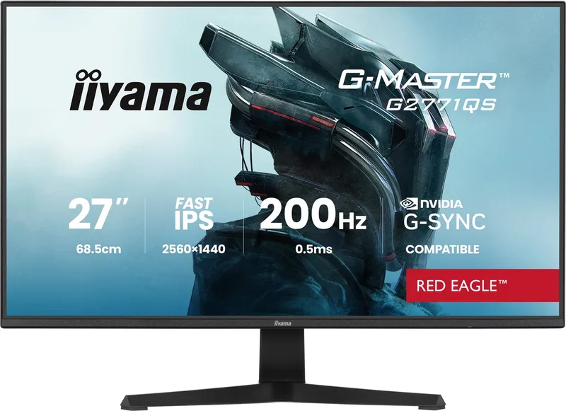 G-Master G2771QS-B1 Red Eagle - 27 inch - QHD - IPS - 200 Hz - G-Sync compatible van iiyama, Zwart – cover