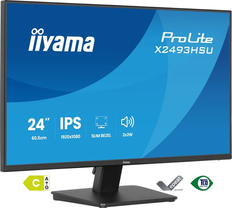 iyama ProLite X2493HSU-B1 - 24 inch - Full HD - IPS - USB-Hub (2x) de iiyama, Noir – jaquette