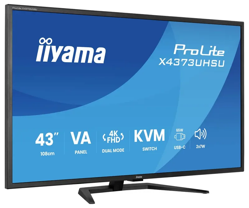 iyama ProLite X4373UHSU-B2 - 43 inch - 4K - IPS - USB-Hub (4x) - HDR10 by iiyama, Black – cover 2 of 2