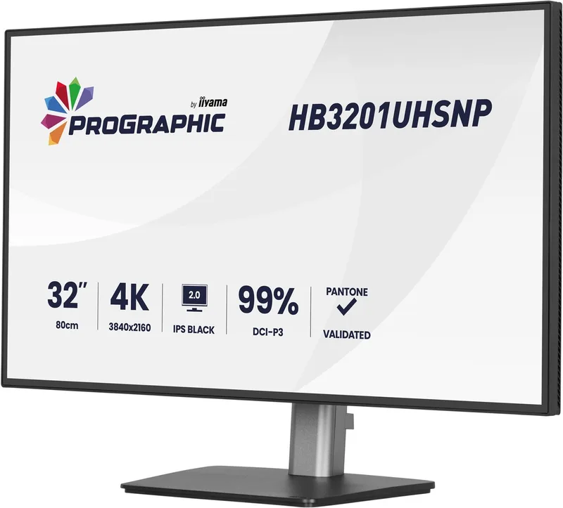 ProGraphic HB3201UHSNP-B1 - 32 inch - 4K - IPS Black 2.0 - Verstelbaar - DCI-P3(99%) - USB-C Dock van iiyama, Zwart – cover