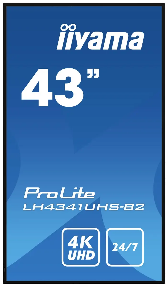 ProLite LH4341UHS-B2 - 43 Inch - IPS - 4K - 24/7 werktijd - 500 cd/m² by iiyama, Black – cover 2 of 2