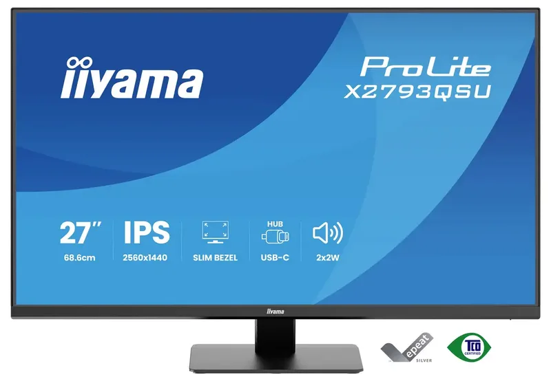 ProLite X2793QSU-B1 - 27 inch - QHD - IPS - USB-Hub (2x) de iiyama, Noir – jaquette 2 sur 2