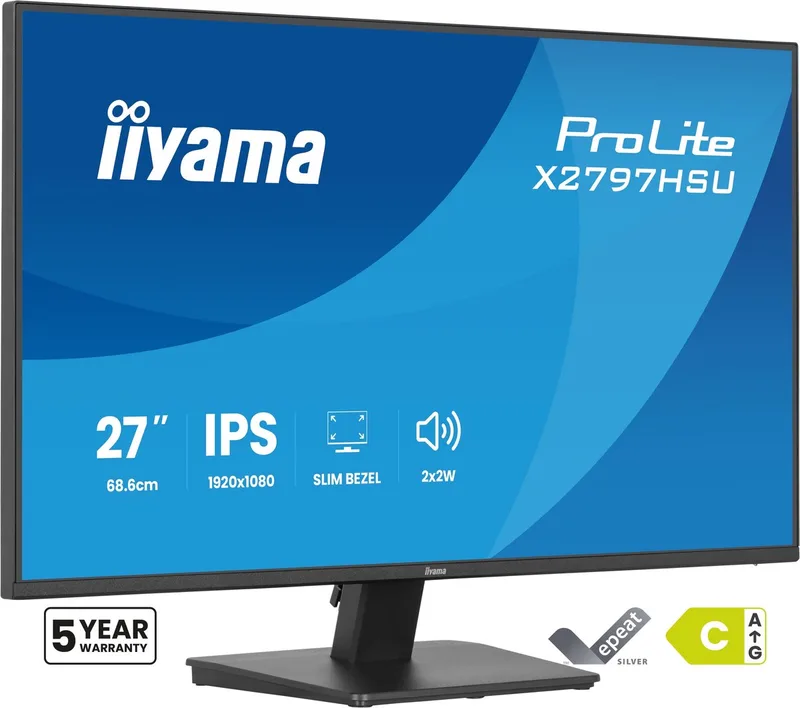 ProLite X2797HSU-B1 - 27 inch - Full HD - IPS - USB-Hub (4x) by iiyama, Black – cover