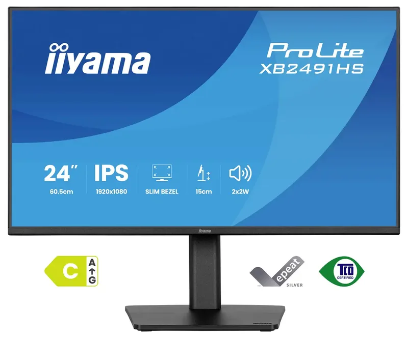ProLite XB2491HS-B1 - 24 inch - Full HD - IPS - speakers - verstelbaar från iiyama, Svart – omslag 2 av 2