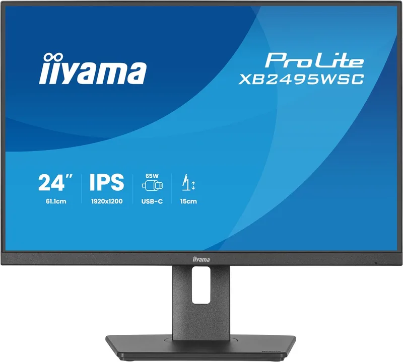 ProLite XB2495WSC-B1 - 24 inch - WUXGA - IPS - USB-Hub (3x) - verstelbaar - USB-C van iiyama, Zwart – cover