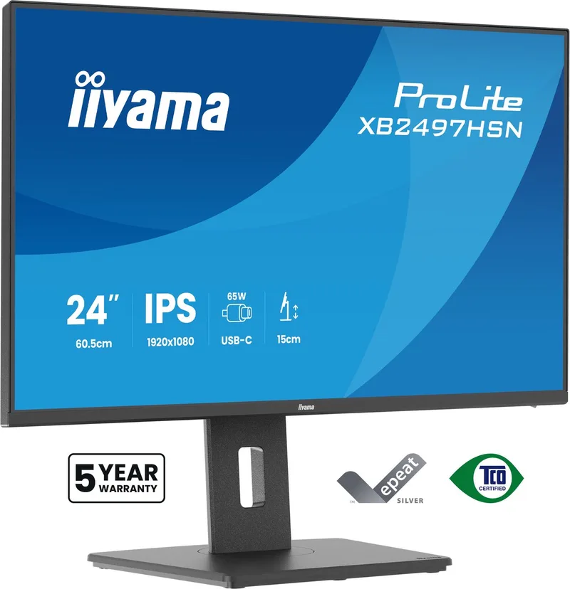ProLite XB2497HSN-B1 - 24 inch - Full HD - IPS - USB-Hub (4x) - verstelbaar - USB-C Dock van iiyama – cover