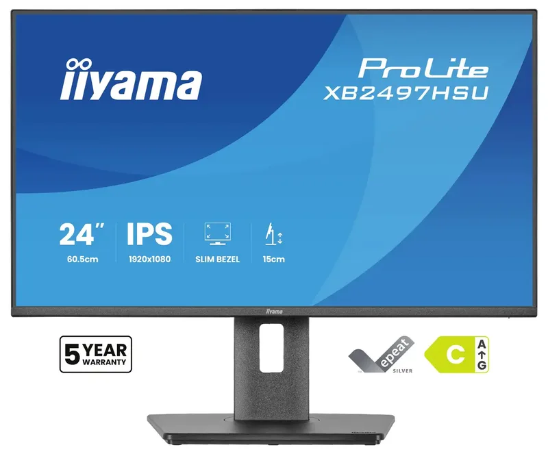 ProLite XB2497HSU-B1 - 24 inch - Full HD - IPS - USB-Hub (4x) - Verstelbaar by iiyama, Black – cover 2 of 2