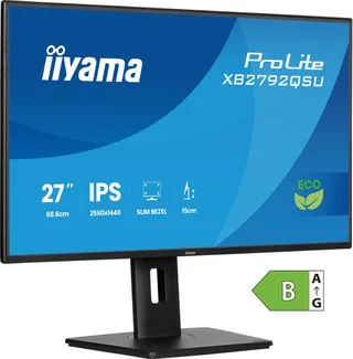 ProLite XB2792QSU-B1 - 27 inch - QHD - IPS - USB-Hub (2x) - Verstelbaar - Energy label B by iiyama, Black – cover 1 of 2
