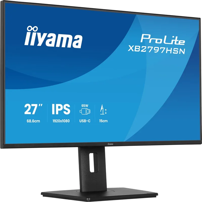 ProLite XB2797HSN-B1 - 27 inch - Full HD - IPS - USB-Hub (4x) - Verstelbaar - USB-C Dock van iiyama, Zwart – cover