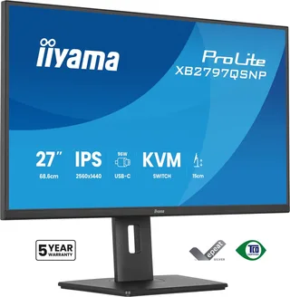 ProLite XB2797QSNP-B1 - 27 inch - QHD - IPS - USB-Hub (4x) - Verstelbaar - USB-C Dock - 96w power delivery by iiyama, Black – cover 1 of 2
