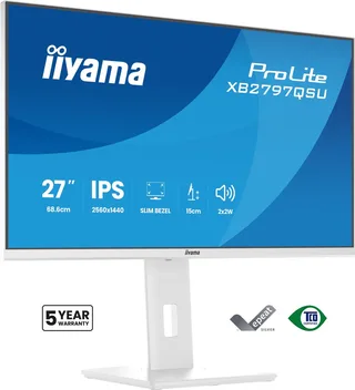ProLite XB2797QSU-W1 - 27 inch - QHD - IPS - USB-Hub (4x) - verstelbaar by iiyama, White – cover 1 of 2