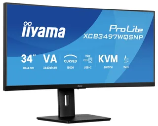 ProLite XCB3497WQSNP-B1 - 34 inch - WQHD - VA - USB-Hub (4x) - Verstelbaar - USB-C Dock - Curved från iiyama, Svart – omslag 2 av 2