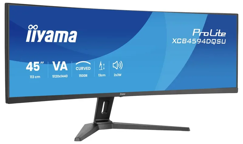 ProLite XCB4594DQSU-B1 - 45 inch - DQHD - VA - USB-Hub (4x) - verstelbaar - Curved - HDR, KVM by iiyama, Black – cover 2 of 2