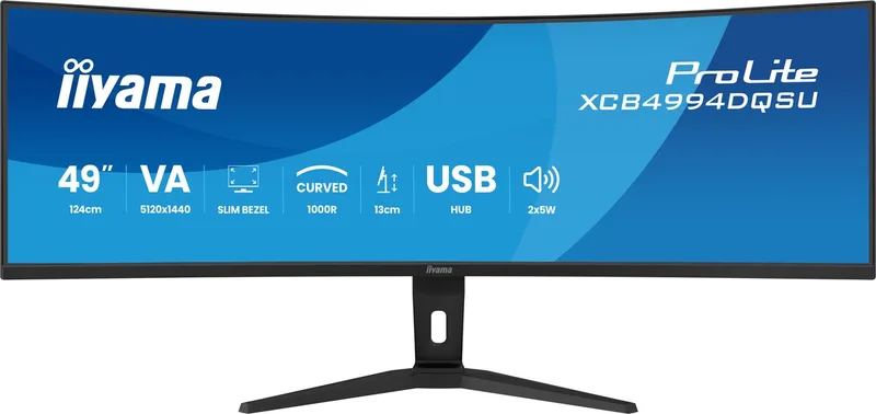 ProLite XCB4994DQSU-B1 - 49 inch - DQHD - VA - USB-Hub (4x) - verstelbaar - Curved - Speakers by iiyama, Black – cover