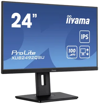 ProLite XUB2492QSU-B1 - 24 inch - QHD - IPS - USB-Hub (3x) - Verstelbaar från iiyama, Svart – omslag 2 av 2
