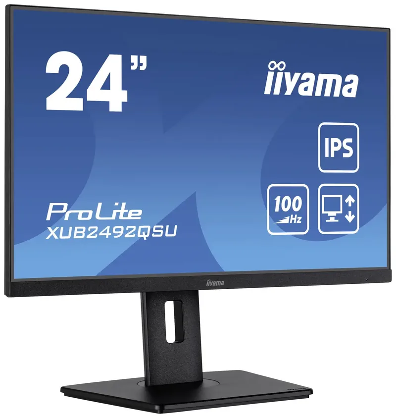 ProLite XUB2492QSU-B1 - 24 inch - QHD - IPS - USB-Hub (3x) - Verstelbaar från iiyama, Svart – omslag 2 av 2