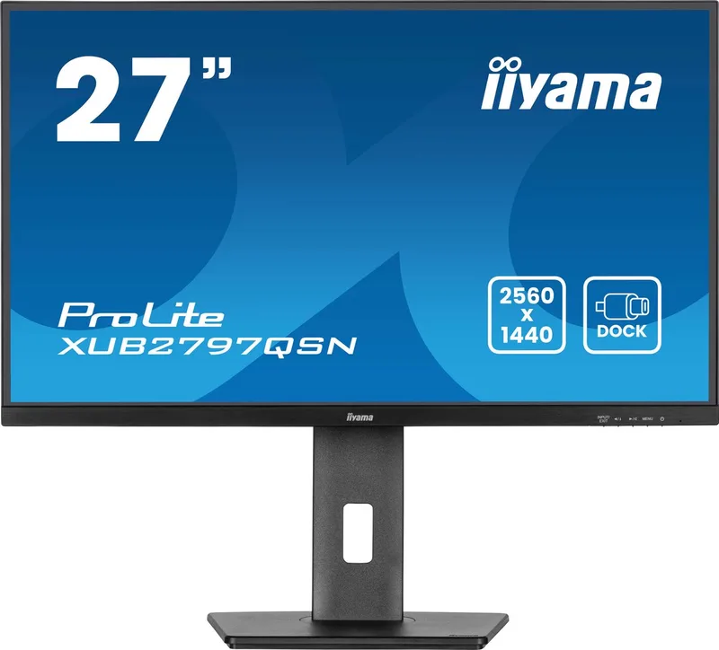 ProLite XUB2797QSN-B2 - 27 inch - QHD - IPS - USB-Hub (4x) - Verstelbaar - USB-C Dock van iiyama, Zwart – cover