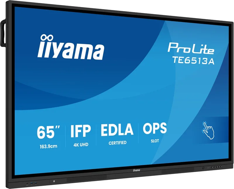 TE6513A-B2AG beeldkrant Interactief flatscreen 163,8 cm (64.5") Wifi 500 cd/m² 4K Ultra HD Touchscreen Type processor Android 24/7 de iiyama, Noir – jaquette