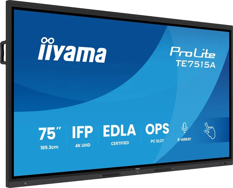 TE7515A-B2AG beeldkrant Kiosk-ontwerp 190,5 cm (75") Wifi 550 cd/m² 4K Ultra HD Touchscreen Type processor Android 24/7 van iiyama, Zwart – cover