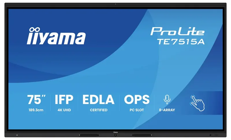 TE7515A-B2AG beeldkrant Kiosk-ontwerp 190,5 cm (75") Wifi 550 cd/m² 4K Ultra HD Touchscreen Type processor Android 24/7 by iiyama, Black – cover 2 of 2