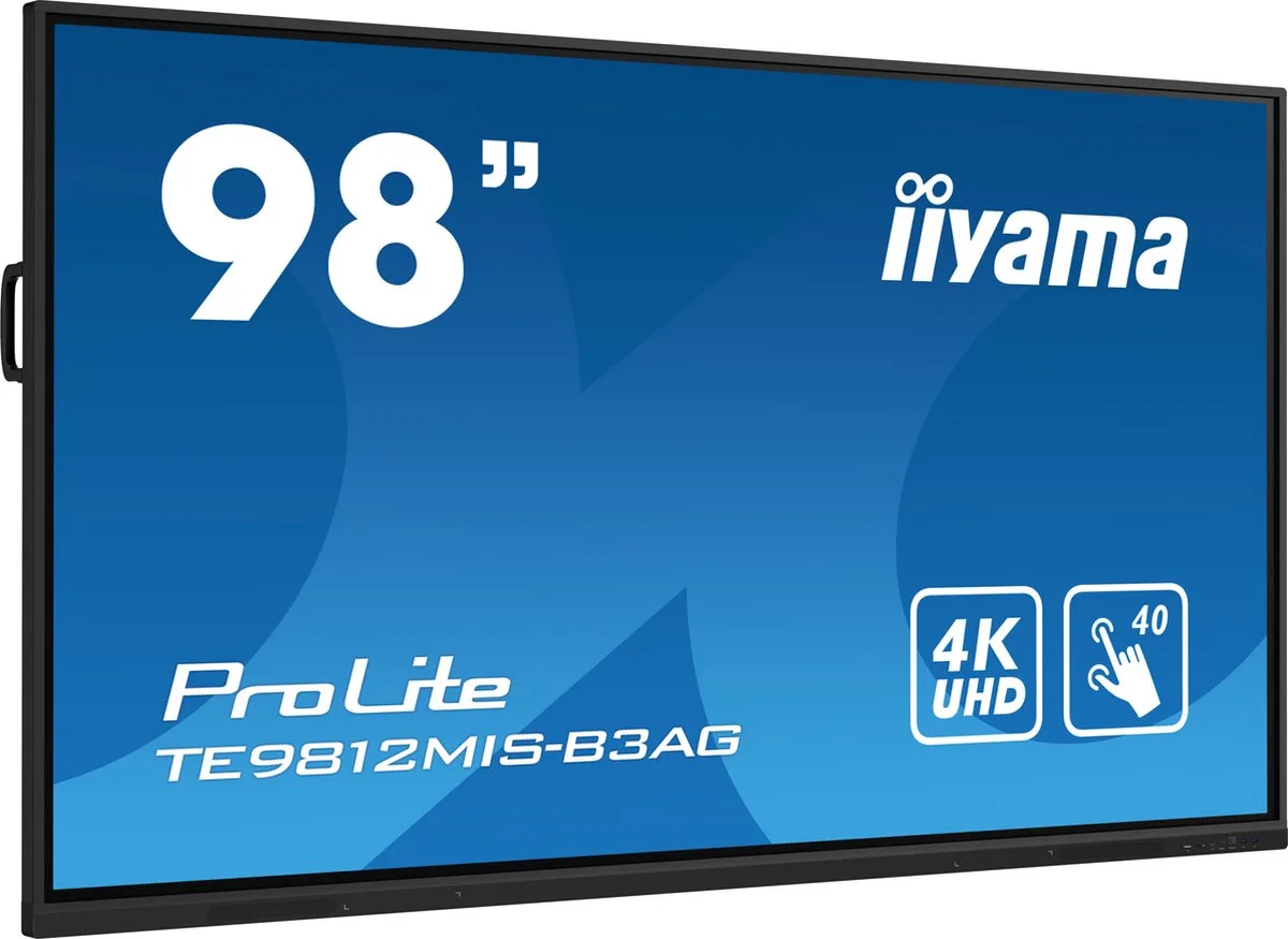 TE9812MIS-B3AG beeldkrant Kiosk-ontwerp 2,48 m (97.5") LCD Wifi 400 cd/m² 4K Ultra HD Touchscreen Type processor Android 11 24/7 fra iiyama, Sort – cover