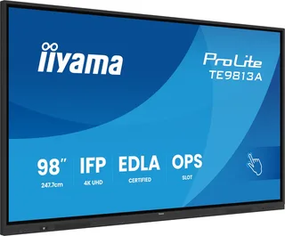 TE9813A-B2AG beeldkrant Kiosk-ontwerp 2,48 m (97.5") Wifi 500 cd/m² 4K Ultra HD Touchscreen Type processor Android 24/7 van iiyama, Zwart – cover 1 van 2