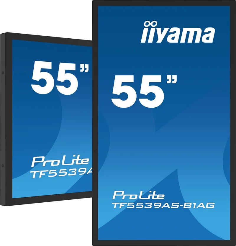 TF5539AS-B1AG beeldkrant Kiosk-ontwerp 138,7 cm (54.6") LED 435 cd/m² 4K Ultra HD Touchscreen Type processor Android 11 24/7 van iiyama, Zwart – cover